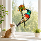 Scarlet-chested Sunbird & Protea Holographic Acrylic Suncatcher