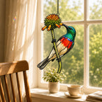 Scarlet-chested Sunbird & Protea Holographic Acrylic Suncatcher