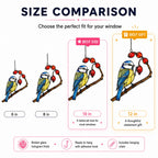 Blue Tit & Rosehip Berry Branch Holographic Acrylic Suncatcher