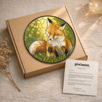 Resting Fox & Wildflower Stained Glass Suncatcher