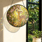Fawn & Blossom Path Stained Glass Suncatcher