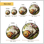 Snail on Blossom Branch Stained Glass Suncatcher