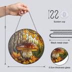 Two Snails & Woodland Mushroom Stained Glass Suncatcher