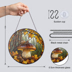 Snail on Forest Mushroom Stained Glass Suncatcher