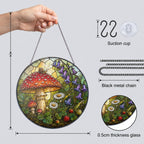 Toadstool, Snail & Woodland Blooms Stained Glass Suncatcher