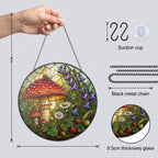 Toadstool, Snail & Woodland Blooms Stained Glass Suncatcher