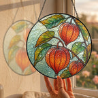 Chinese Lantern Physalis Stained Glass Suncatcher