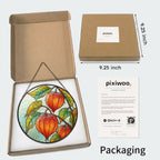 Chinese Lantern Physalis Stained Glass Suncatcher