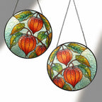Chinese Lantern Physalis Stained Glass Suncatcher