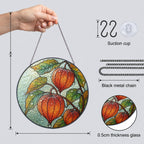 Chinese Lantern Physalis Stained Glass Suncatcher