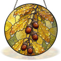 Oak leaves and acorns stained glass suncatcher