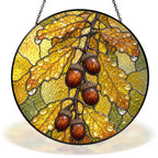 Oak leaves and acorns stained glass suncatcher