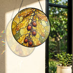 Oak Leaves & Acorns Stained Glass Suncatcher