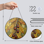 Oak Leaves & Acorns Stained Glass Suncatcher
