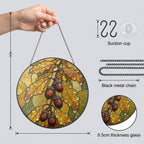 Oak Leaves & Acorns Stained Glass Suncatcher