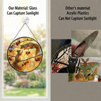Squirrel Pair & Rowan Berry Branch Stained Glass Suncatcher