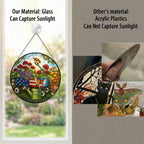 Personalized Patriotic Garden Cart Stained Glass Suncatcher