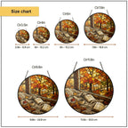Cozy Autumn Reading Nook Stained Glass Suncatcher