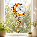 Ghost Blossom Crescent Moon Holographic Acrylic Suncatcher