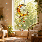 Ghost Blossom Crescent Moon Holographic Acrylic Suncatcher
