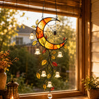 Ghost Blossom Crescent Moon Holographic Acrylic Suncatcher