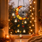 Ghost Blossom Crescent Moon Holographic Acrylic Suncatcher