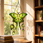 Luna Moth Moon & Mushroom Holographic Acrylic Suncatcher