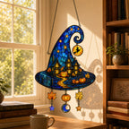 Haunted House Witch Hat Holographic Acrylic Suncatcher
