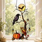 Raven & Owl Moonlit Branch Holographic Acrylic Suncatcher