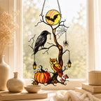 Raven & Owl Moonlit Branch Holographic Acrylic Suncatcher