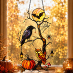 Raven & Owl Moonlit Branch Holographic Acrylic Suncatcher