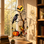 Raven & Owl Moonlit Branch Holographic Acrylic Suncatcher