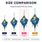 Starry Night Conch Shell suncatcher size comparison 6 in 8 in 10 in 12 in