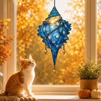 Starry Night Conch Shell with Pearl Drops Holographic Acrylic Suncatcher