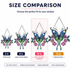 Starry Night Butterfly suncatcher size comparison 6 in 8 in 10 in 12 in