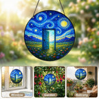 Starry Night doorway suncatcher in window garden and balcony settings