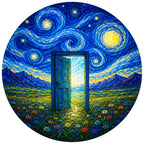 Full artwork of the Starry Night doorway in wildflower meadow