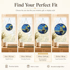 Size guide for the Starry Night tall ship stained glass suncatcher