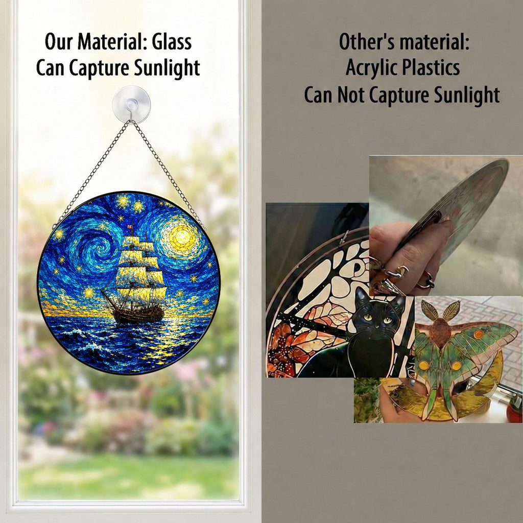 Real glass versus acrylic suncatcher comparison