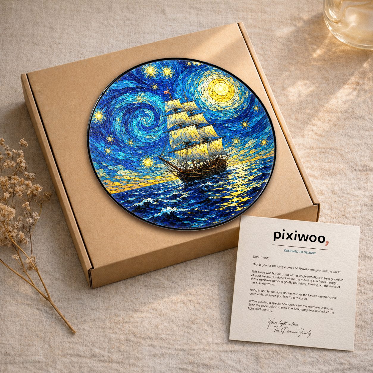 Suncatcher with Pixiwoo gift box and thank you card