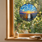 Four cats suncatcher on a windowsill