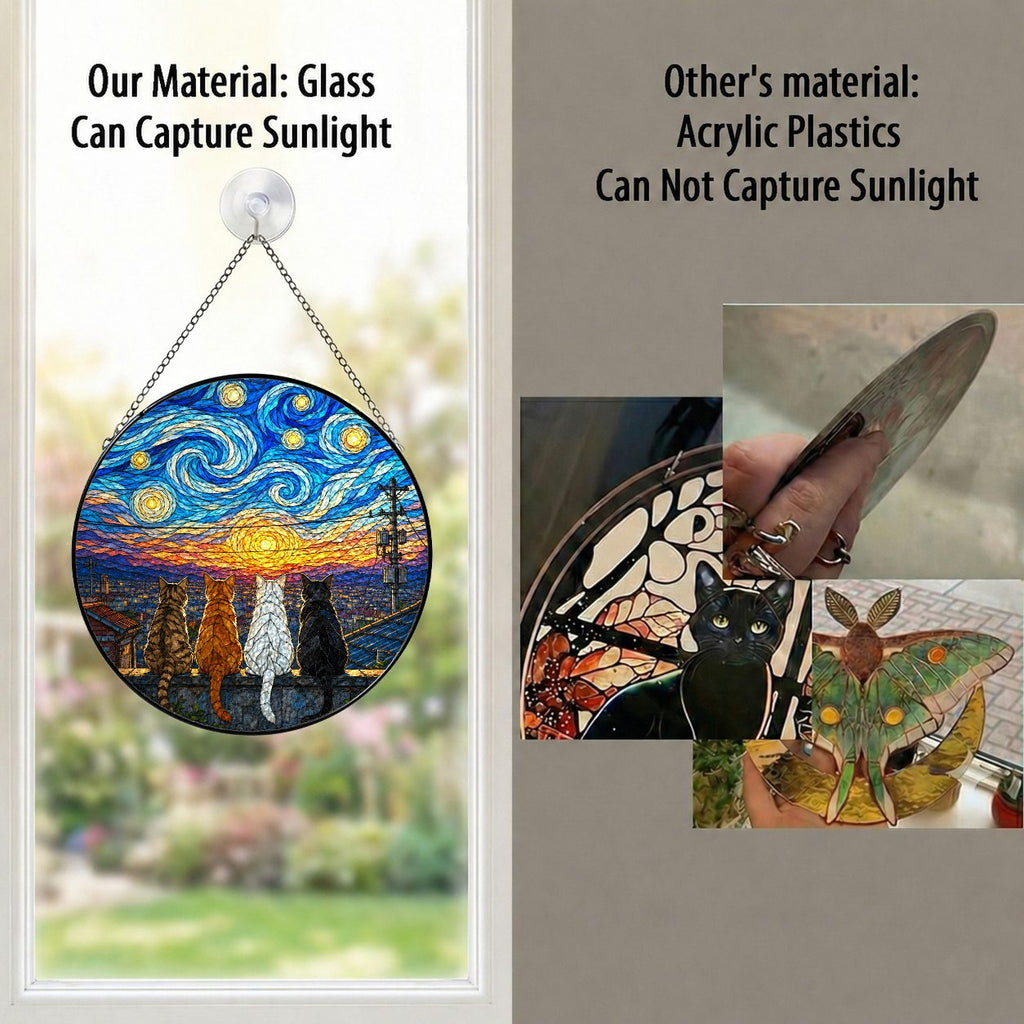 Real glass versus acrylic suncatcher comparison