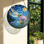 Rainbow light cast by the dragonfly stained glass suncatcher
