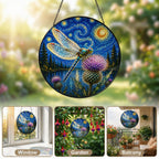 Dragonfly suncatcher in window garden and balcony settings