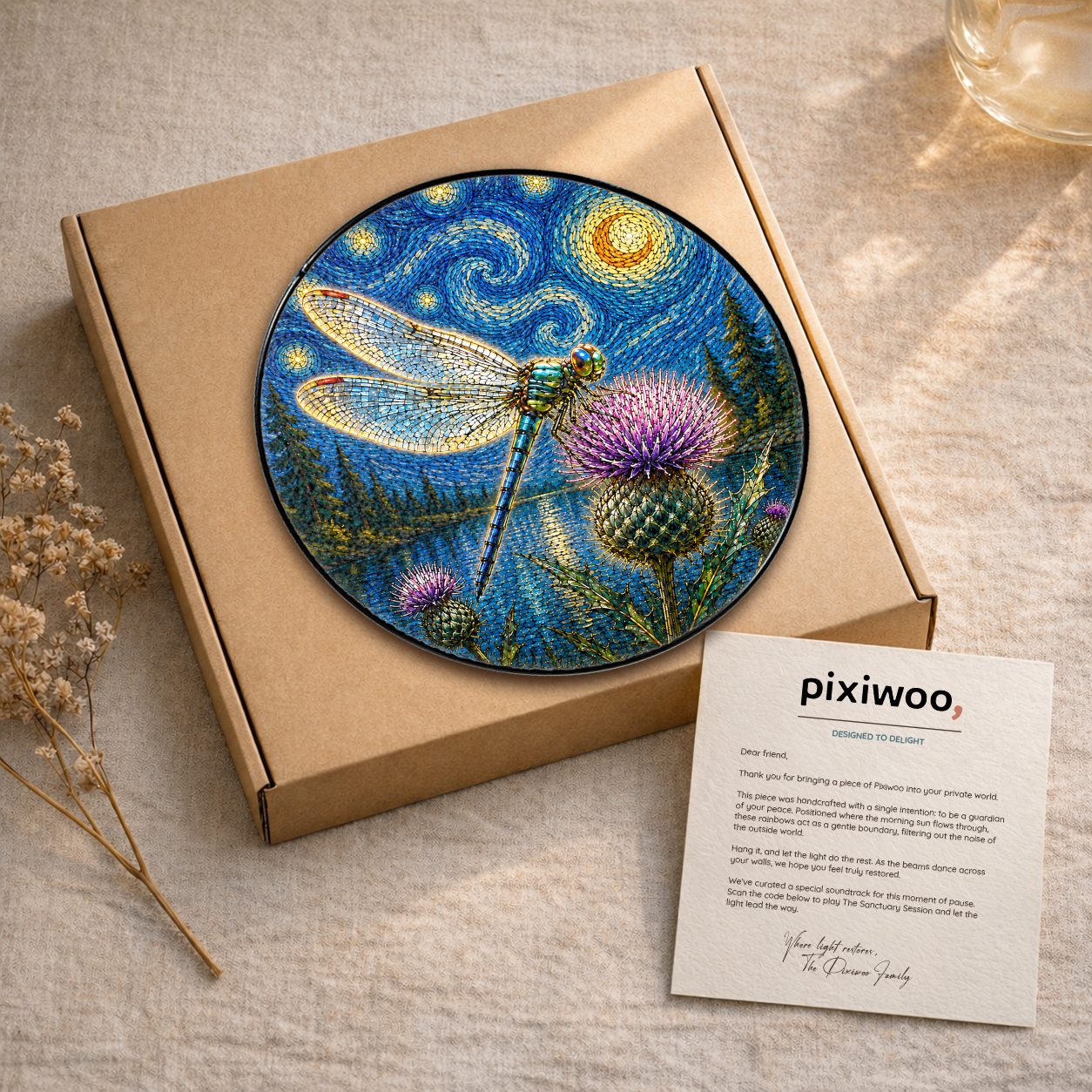 Suncatcher with Pixiwoo gift box and thank you card