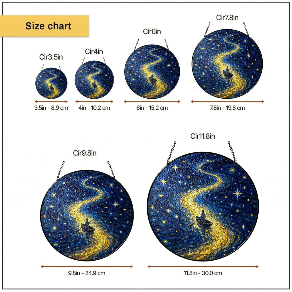 Size chart 6 in 7.8 in 9.8 in 11.8 in suncatcher
