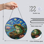 Suncatcher dimensions with chain suction cup and 0.5 cm glass
