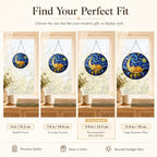 Size guide for the cat moon stained glass suncatcher
