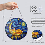 Suncatcher dimensions with chain suction cup and 0.5 cm glass