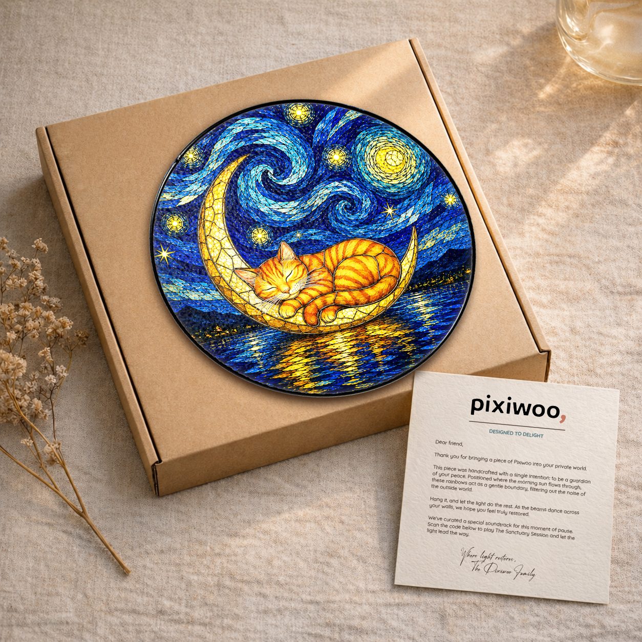 Suncatcher with Pixiwoo gift box and thank you card